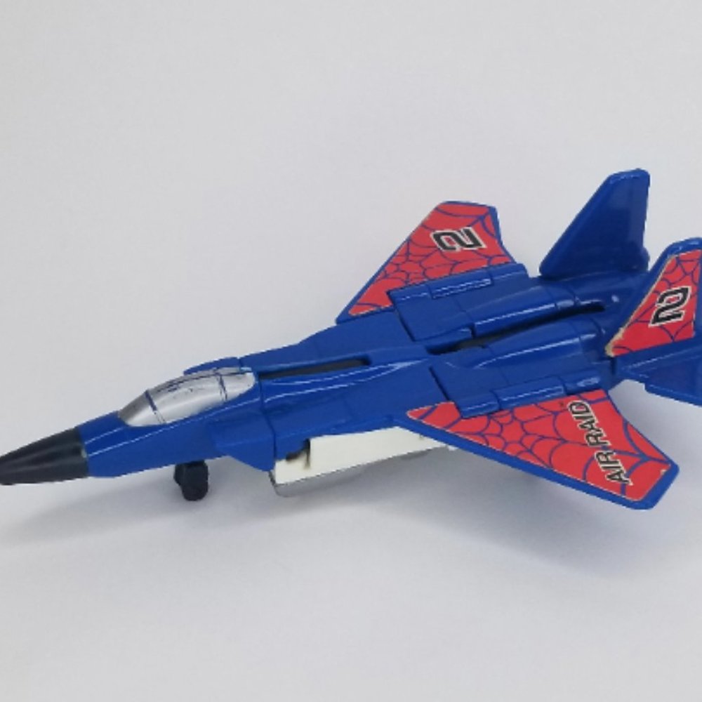1985 Hasbro AIR RAID Autobot Vintage Blue & Red Jet Transformer Jet Plane